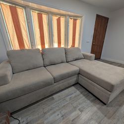 Beige Couch Sectional 