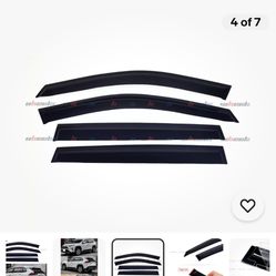 New Black Acrylic Window Visor Sun Rain Deflector Guard 4pcs Set