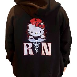 Hello Kitty Custom RN Nurse Zip Hoodie