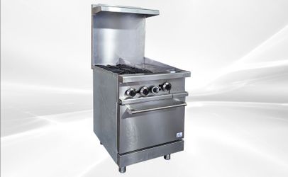NSF 24 ins 2 top burner12 ins griddle Range oven TC-R24-12MG