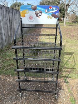 Hostess Commercial Retail Display Rack – Rolling Metal Shelving