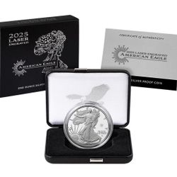 2025 Laser Engraved American Eagle One Ounce Silver Proof Coin - IN HAND!