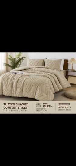 Ancienty Tufted Shaggy Comforter Set