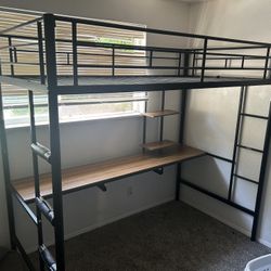 Loft Bed With Desk &shelves