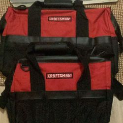 Tool Bags Set Of 2 - Brand New (from Storage) Craftsman 16” And 12” Bags - Model 94088 Open Box - Multi Purpose With Multiple Pockets 