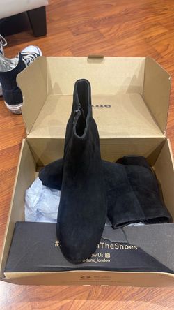 Women Dune London Black Suede Ankle Boots size 9