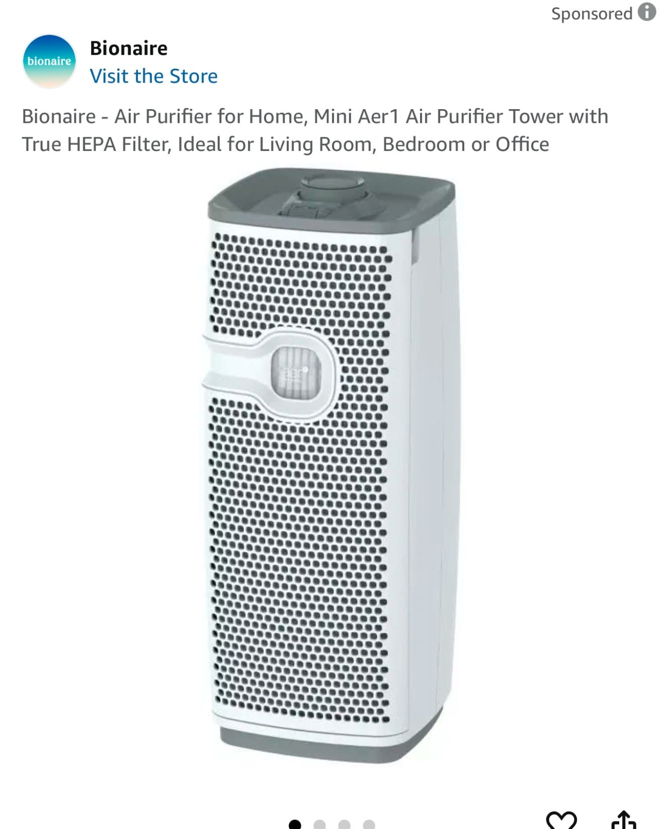 New Bionaire Aer1 Air Purifier