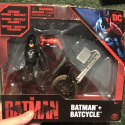 THE BATMAN & BATCYCLE FIGURE SET NEW