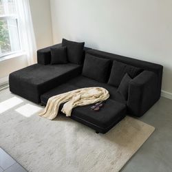NEW! Black corduroy sofa sleeper, we accept all payments including financing FREE DELIVERY 🚚