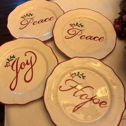 8.75” dessert Plates (2) Peace (1) Joy (1) Hope