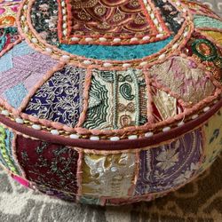 Indian Round Footstool/ottoman 