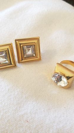 Bling Ring and Earrings Set