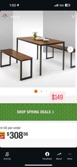 Dining Table with 2 benches / 3 piece set new in the box can be assembled and delivered for additional fee