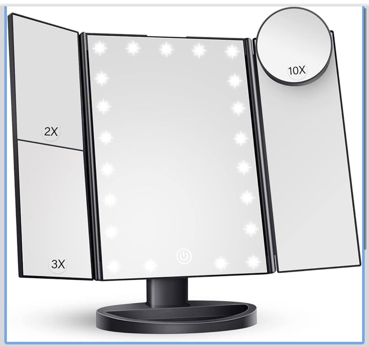 Belle-ily Makeup Mirror Vanity With Lights 36 LED Lighted , 2x3x10x Magnification, Lighted Mirror Touch Control, Cosmetics Mirror natural daylight 