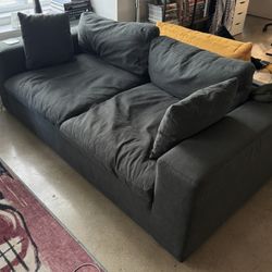 Dark Grey Couch AllModern 82” Upholstered MCM (CLEAN!!) Grey sofa