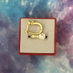 Channel Huggie gold ear rings 