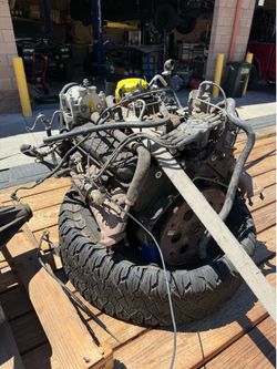 Motor and transmission with transfer case