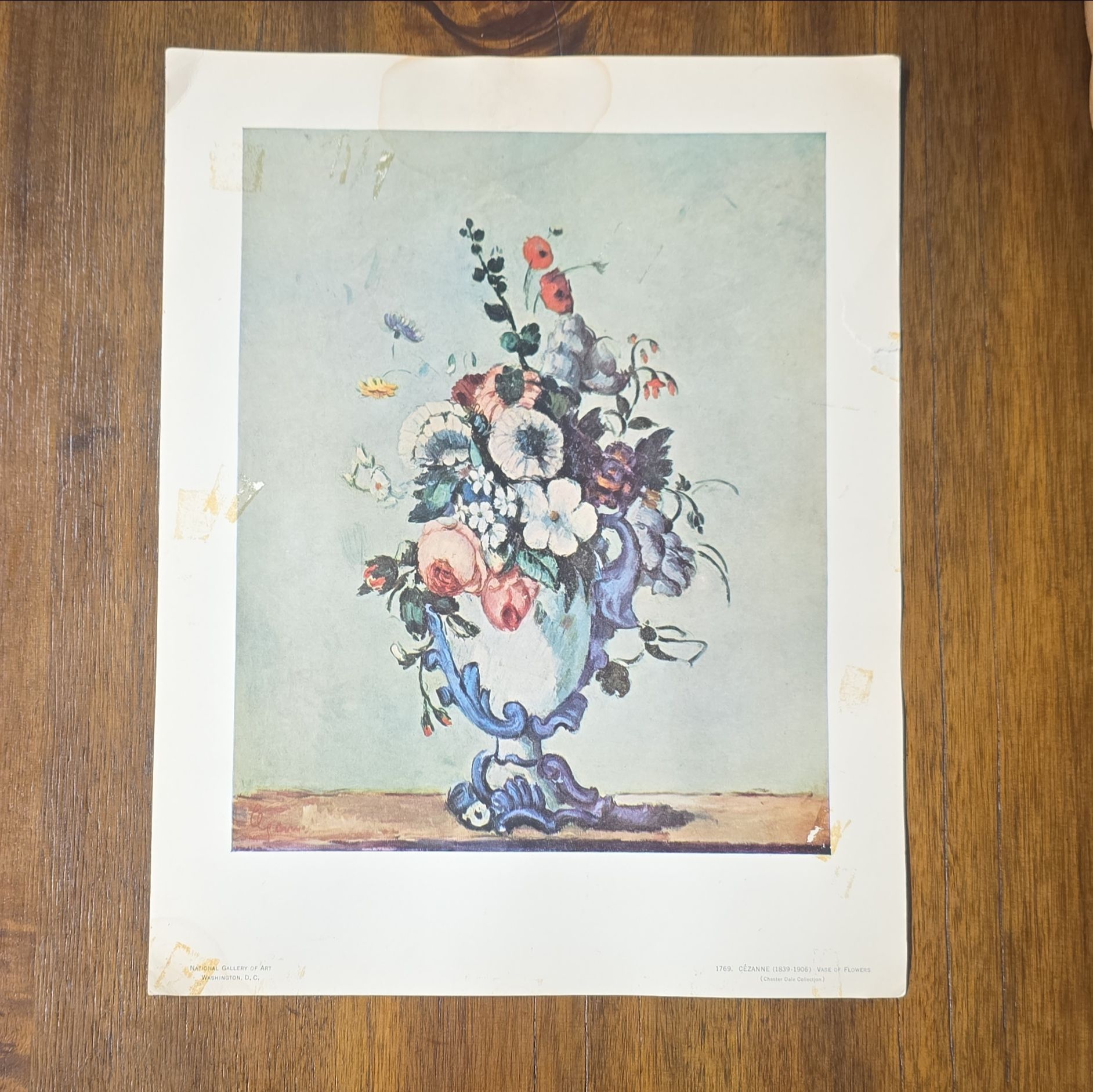 Cézanne Vase of Flowers Floral Art Paper Print, Licensed Reprint, Unframed
