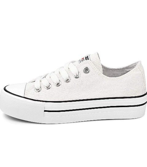 Size 7.5 JENN ARDOR Women's Platform Low Tops Sneakers Fashion Canvas Shoes Casual Walking Flats Comfortable