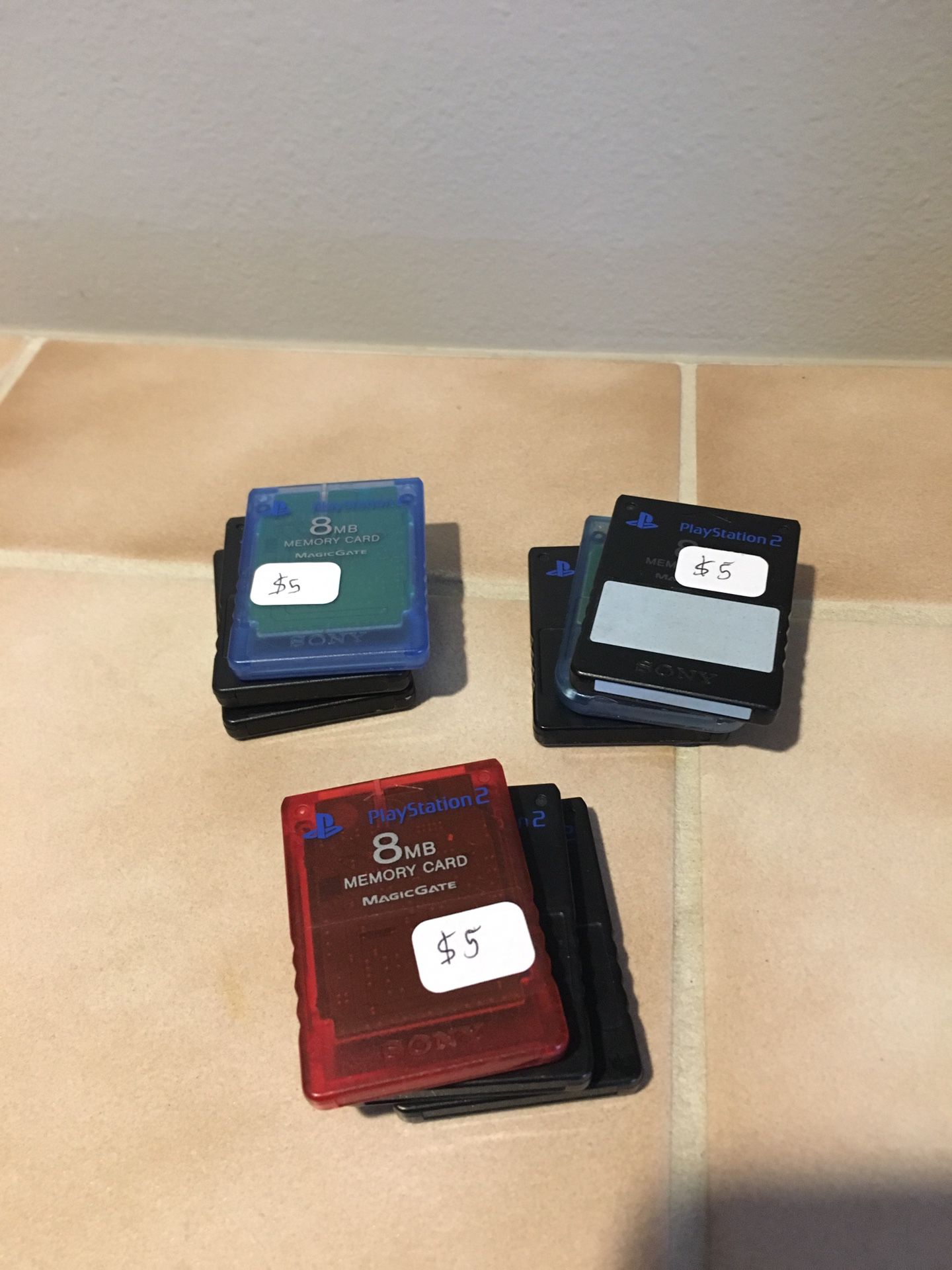 Official PlayStation 1 and 2 memory cards