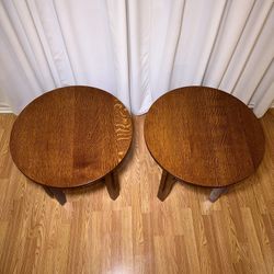 Barn Furniture Round Amish Mission Spindle End Tables ⚡️‼️
