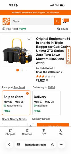 Bag for Cub Cadet Ultima ZTX Series Zero Turn Lawn Mowers
