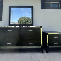Dresser with mirror and frame 