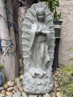 4 Ft Tall Virgin Of Guadalupe - Pure Cement