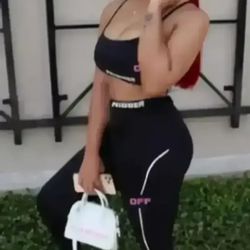 SPORTS BRA n STRETCH PANTS...2-pc .. OFF WHITE. Set .... New . All Sizes (Small, Medium, Large)