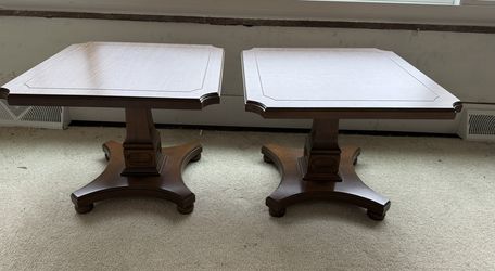 vintage wood mersman end table (pair)