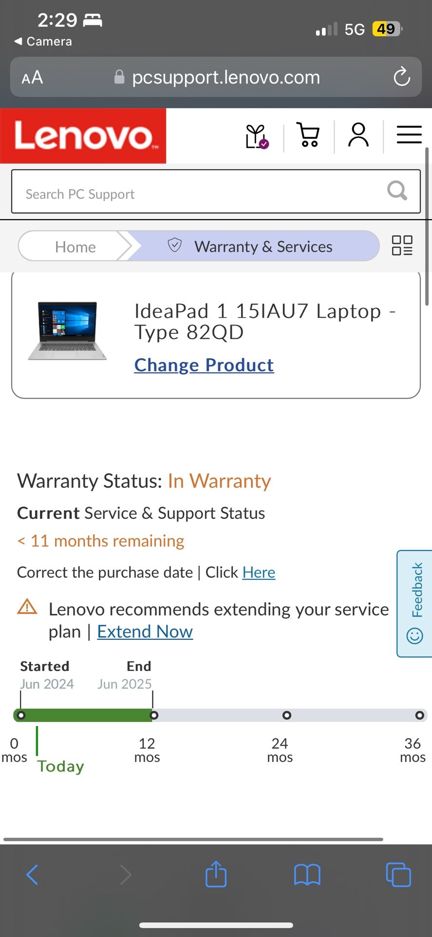Lenovo - IdeaPad 1 15IAU7 Laptop - Type 82QD