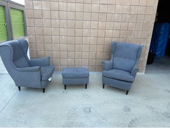 L shape nice sofa and two chairs with ottoman
