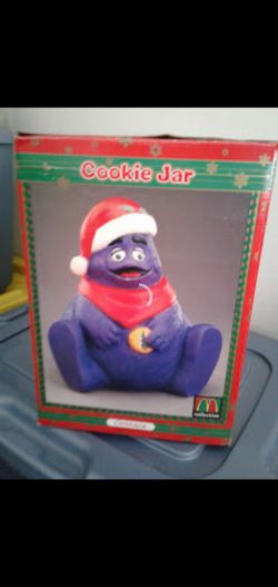 Grimace Christmas cookies jar.