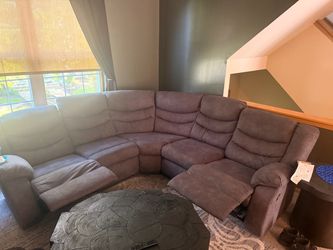 Gray Microfiber Reclining Sectional Sofa