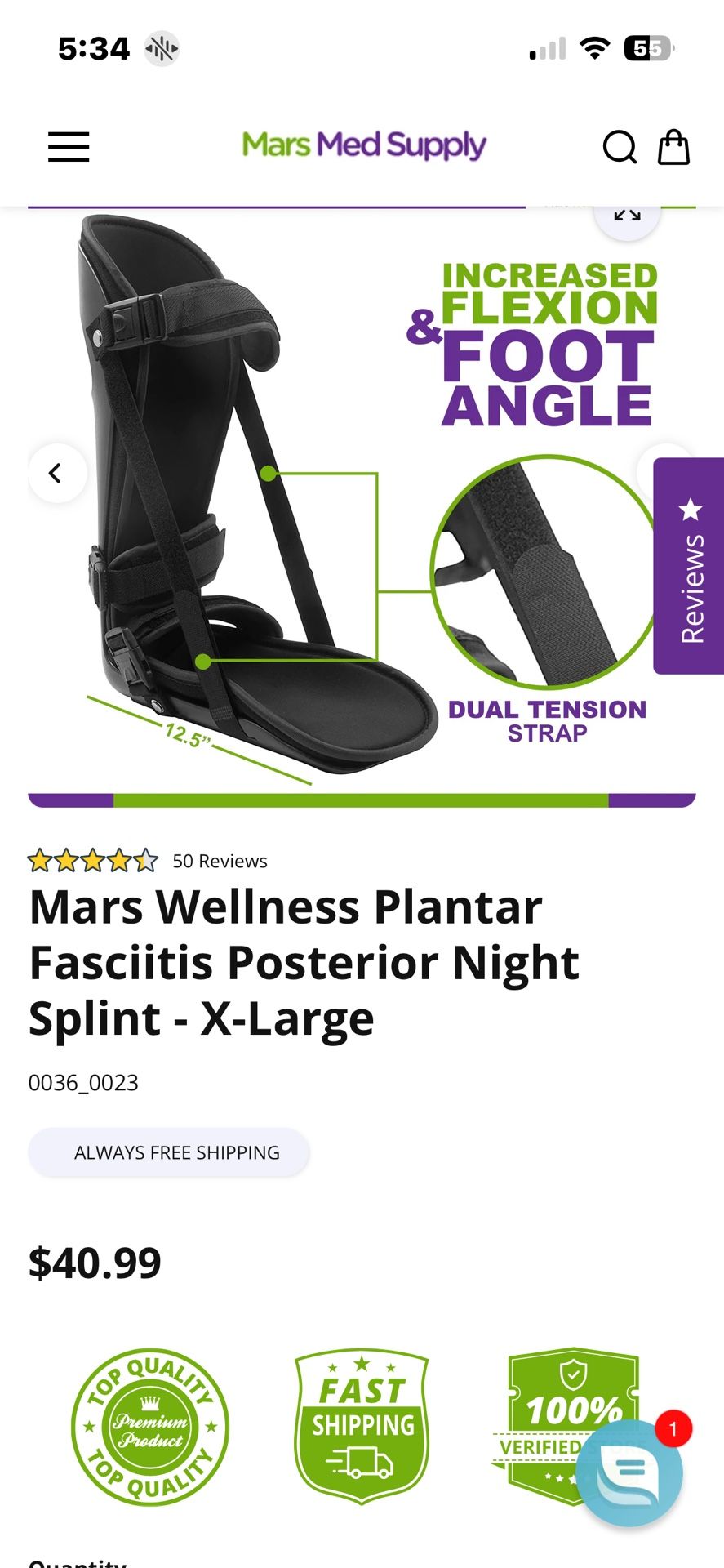 Plantar Fasciitis XL Splint