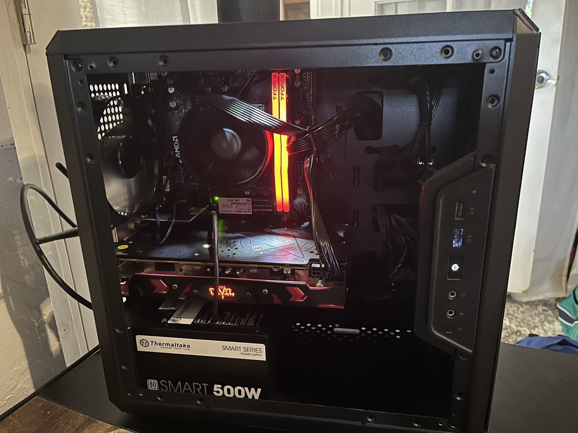 Red & Black Custom built Gaming PC - AMD Ryzen 5 4500 - AMD RX 580 red ...