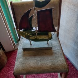 VINTAGE UNIQUE DECORATIVE SAIL BOAT.