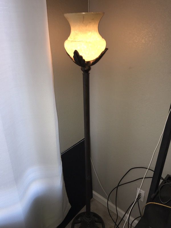 Vintage floor lamp with foot pedal for off and on switch. GORGEOUS and heavy duty