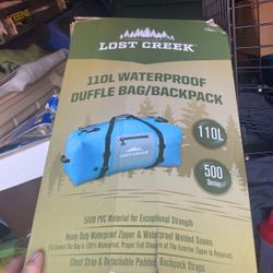 I brand New Lost Creek 110L Waterproof Duffle Bag/backpack