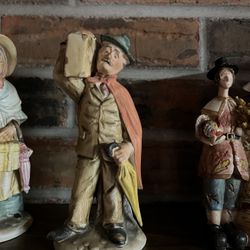 Vintage Norleans Ceramic Man Figurine Carrying Suitcase