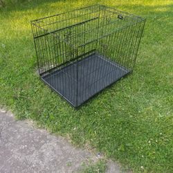  Used Doghouse Dog Cage Kennel 2 Doors Folding 