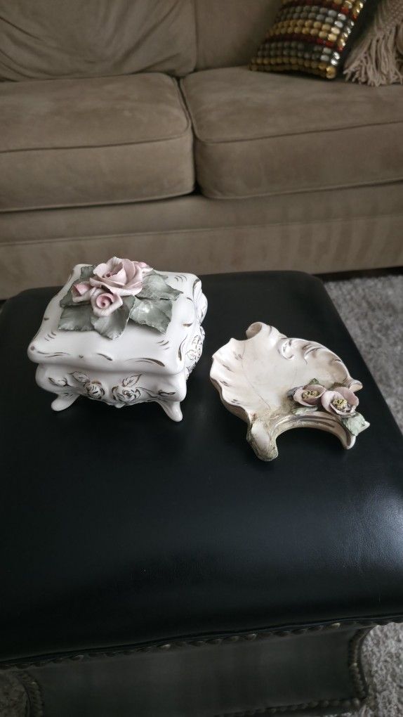 Cordey Cybis Italy Porcelain Square Footed Trinket Dresser