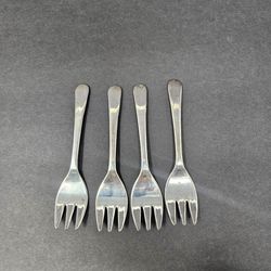 Vintage Sheffield England Silver Plated Appetizer Cocktail Forks Set of 4