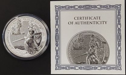 2022 Germania Mint 5 Mark, 1 Troy Oz .9999 Fine Silver coin w/capsule, COA!