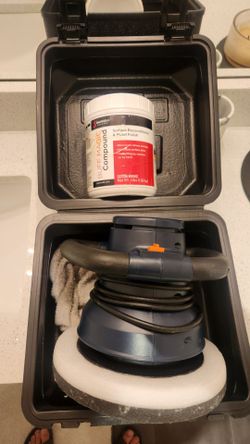 Orbital waxer and waxer compound for boat