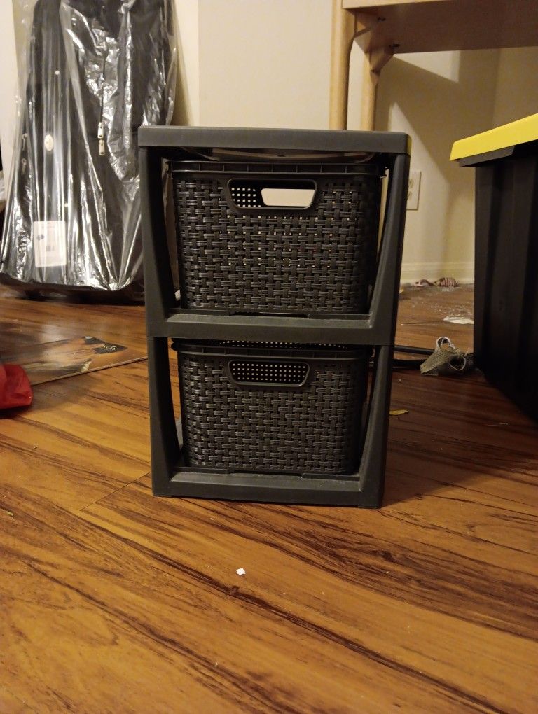 Woven Plastic 2 Drawer Chest