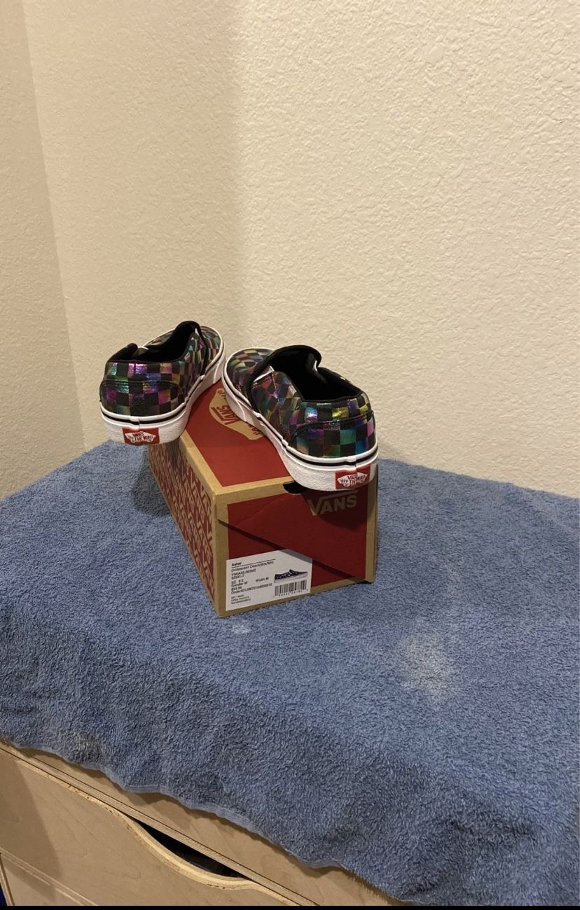 Rainbow Checker Print VANS