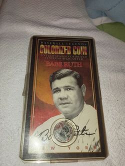 Baseball Legends colorized coin United States colorized statehood quarter babe Ruth with