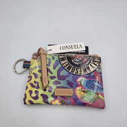 Consuela Wallet Pouch Card Organizer KeyRing Coin Purse MultiColored NWT 