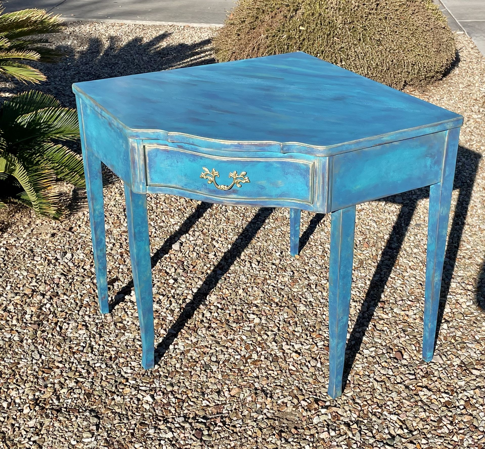 Beautifully Painted Corner Desk